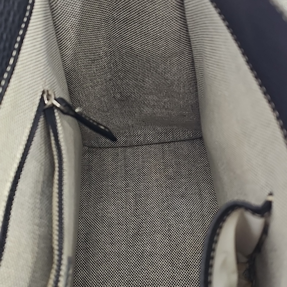 DOONEY & BOURKE Black Leather Double Pocket Tote Satchel Shoulder & Coin‎ Bag - Picture 5 of 16